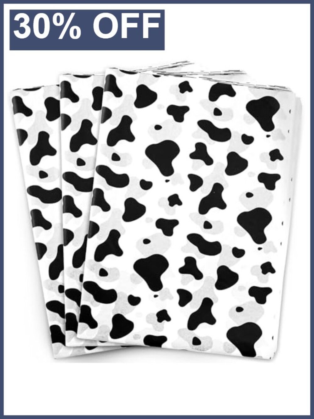 50 Sheet Cow Print Tissue Paper 14x20 Inch Gift Bags Party Decor